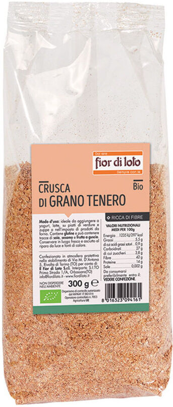 fior di loto crusca di grano tenero bio 300 grammi