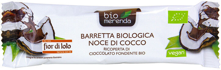 fior di loto bio merenda - barretta biologica noce di cocco con cioccolato fondente 1 barretta da 30 grammi