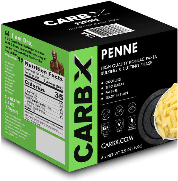 carbx penne-high quality konjac pasta 6 buste da 100 grammi