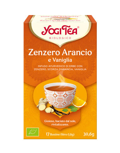 yogi tea - zenzero arancio e vaniglia 17 bustine da 1,8 grammi