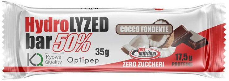 pronutrition hydrolyzed bar 50% 1 barretta da 35 grammi fondente crunchy