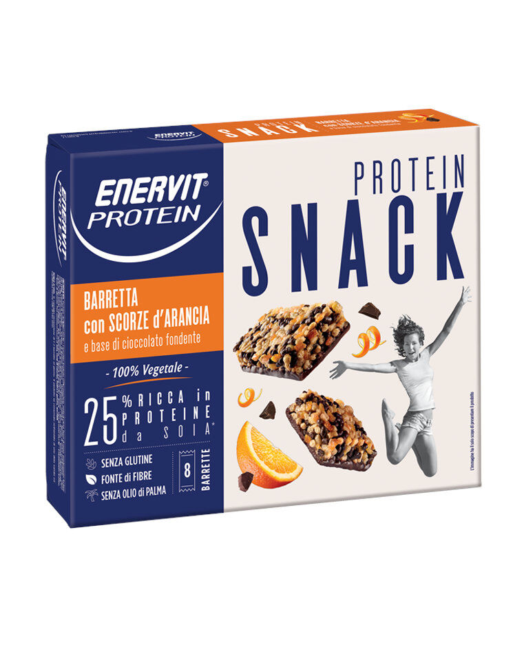 enervit protein snack 8 barrette da 25/30 grammi cereali e gocce di cioccolato con base cioccolato fondente