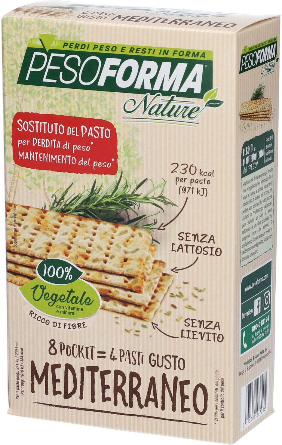 pesoforma cracker gusto meditarraneo 8 pacchetti da 30 grammi