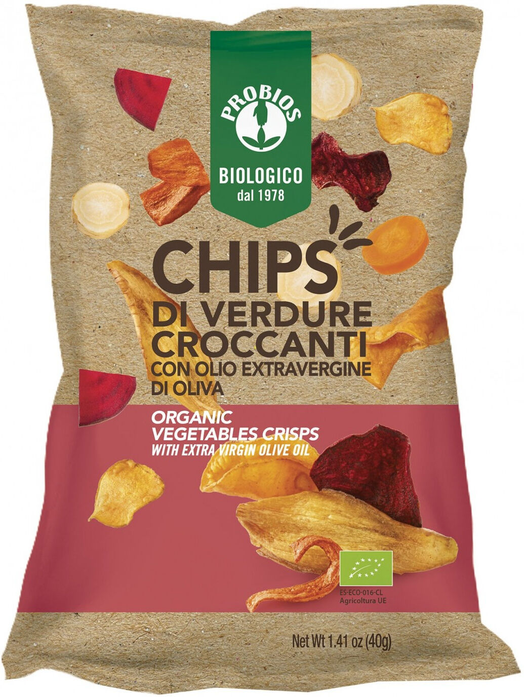 probios chips di verdure croccanti 40 grammi