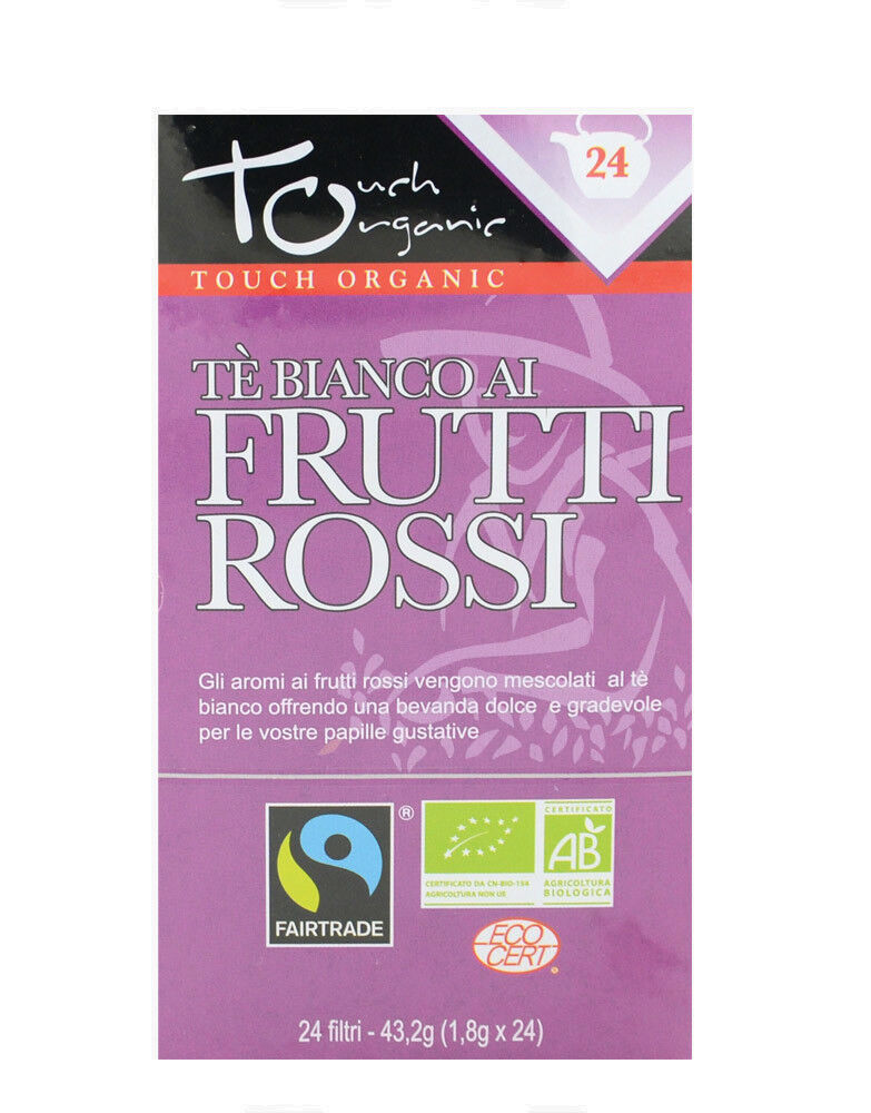 FIOR DI LOTO Touch Organic - Tè Bianco Ai Frutti Rossi Bio 24 Bustine Da 1,8 Grammi