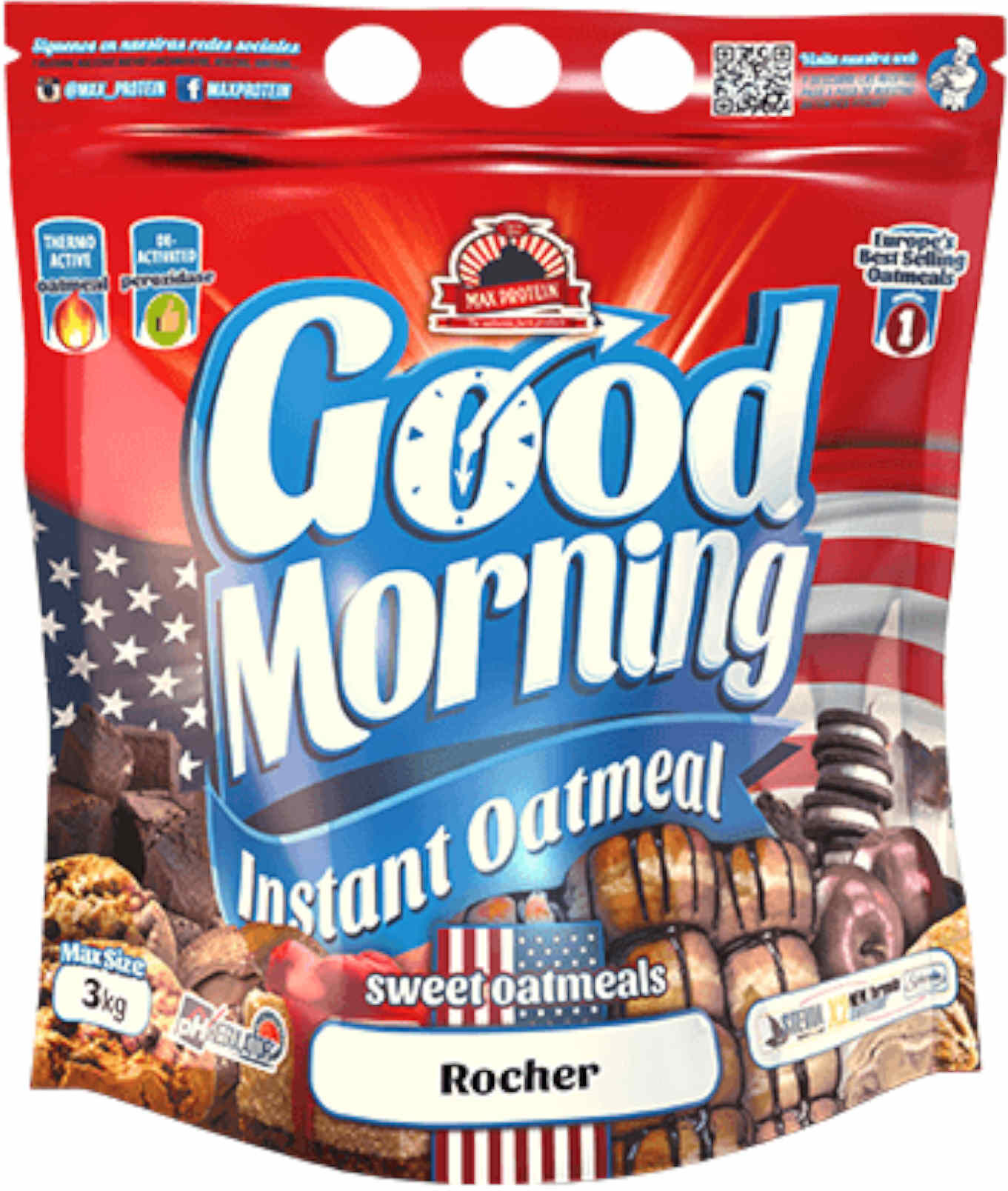 UNIVERSAL MCGREGOR Max Protein - Good Morning Instant Oatmeal 3000 Grammi Nutchoc