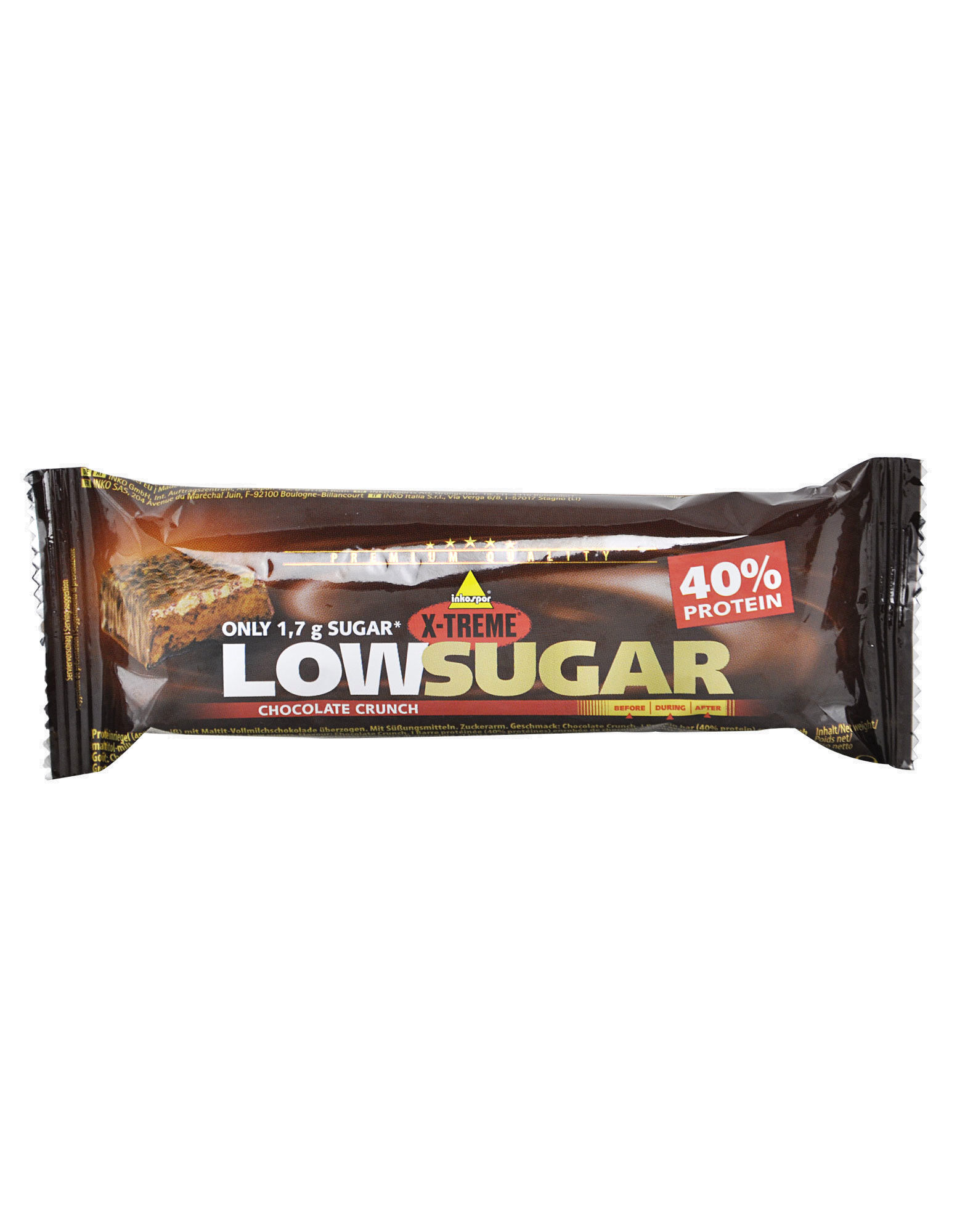 INKOSPOR X-Treme Low Sugar Bar 1 Barretta Da 65 Grammi Cioccolato