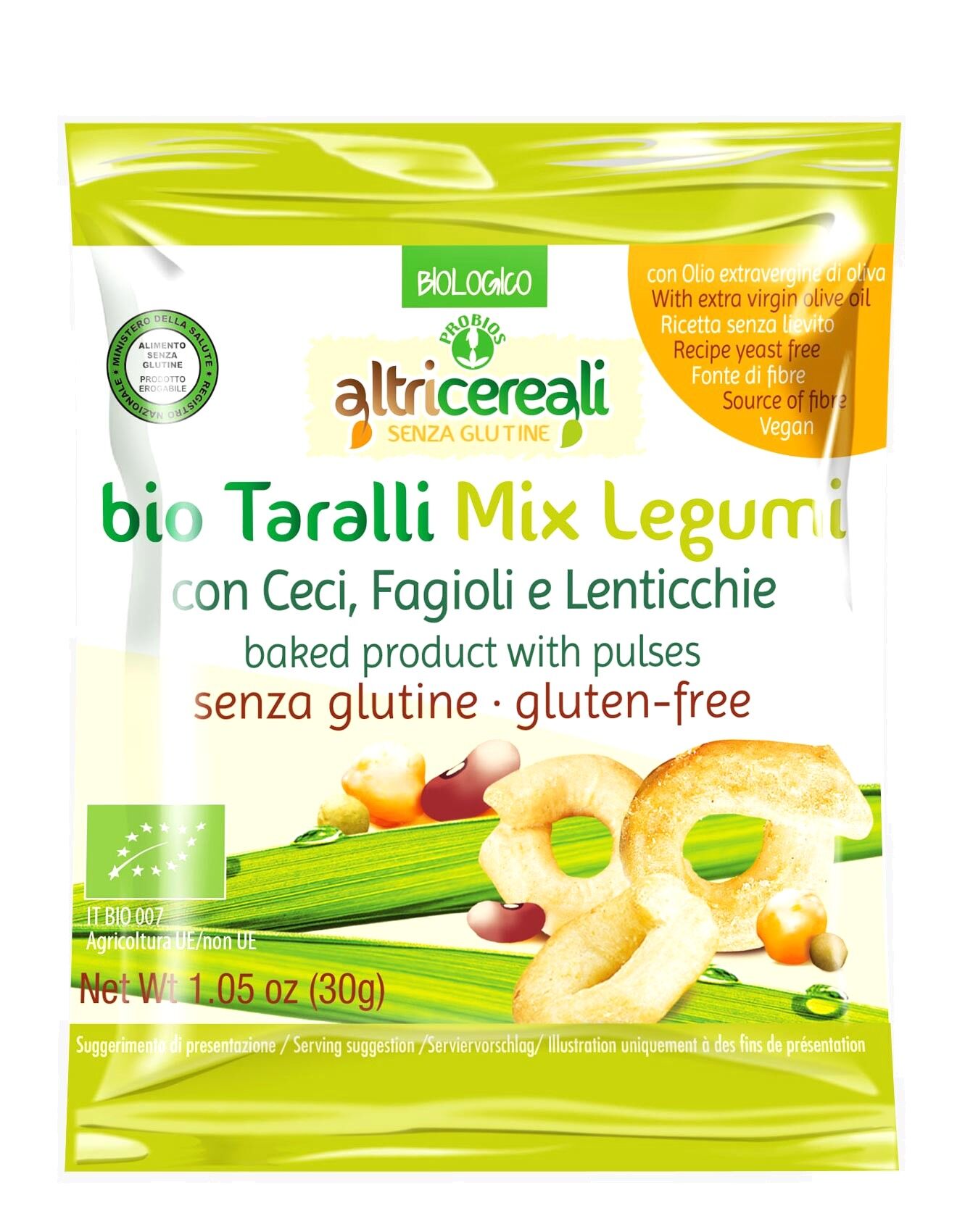 PROBIOS Altri Cereali - Bio Taralli Mix Legumi 30 Grammi