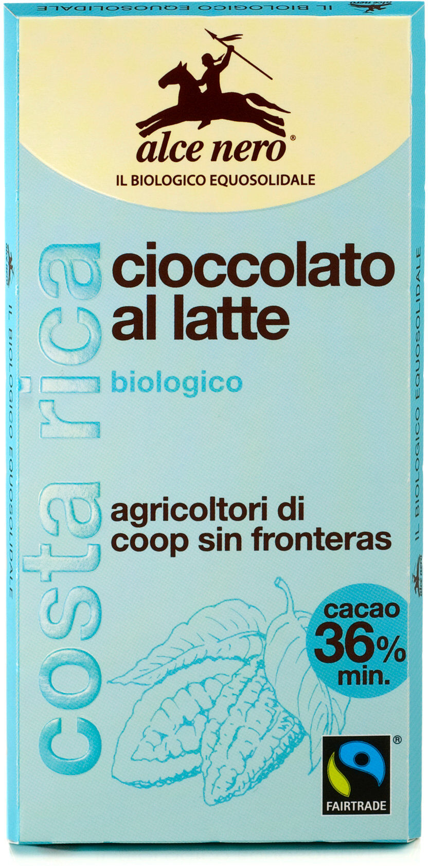 ALCE NERO Cioccolato Al Latte Biologico 100 Grammi