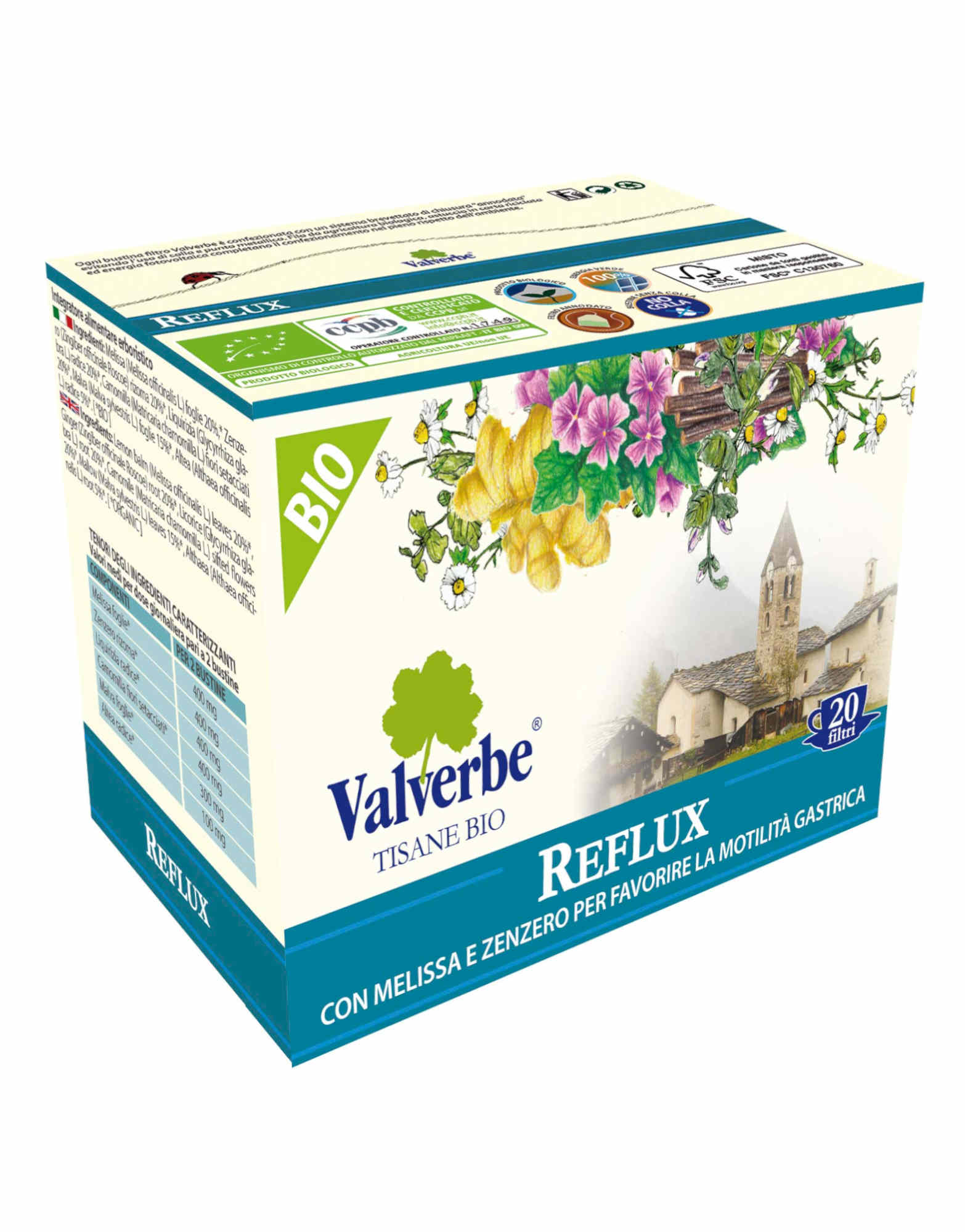 VALVERBE Reflux Con Melissa E Zenzero 20 Filtri