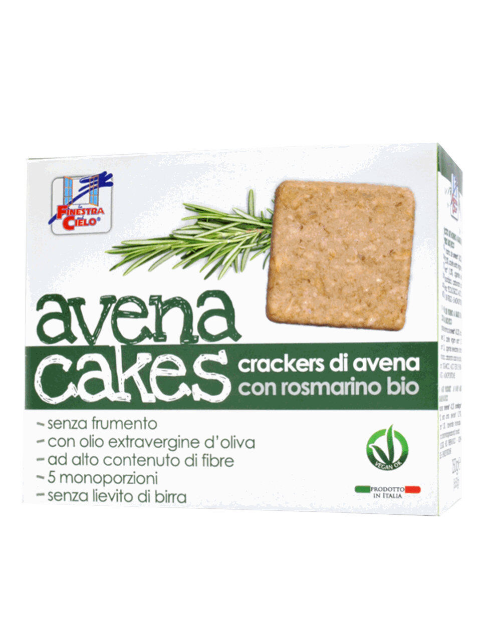LA FINESTRA SUL CIELO Avena Cakes Con Rosmarino Bio 250 Grammi