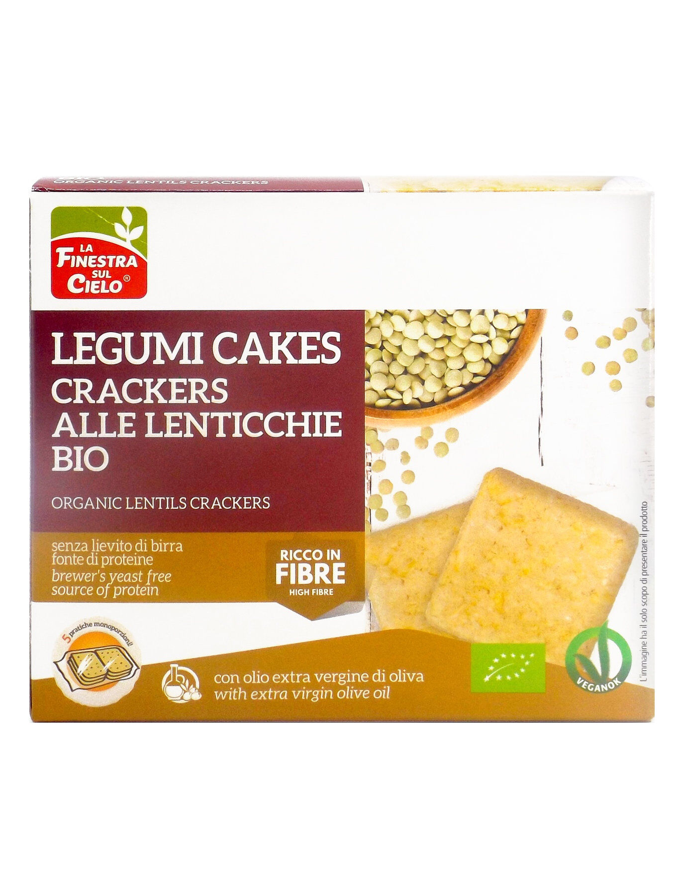 LA FINESTRA SUL CIELO Crackers Alle Lenticchie Bio 250 Grammi