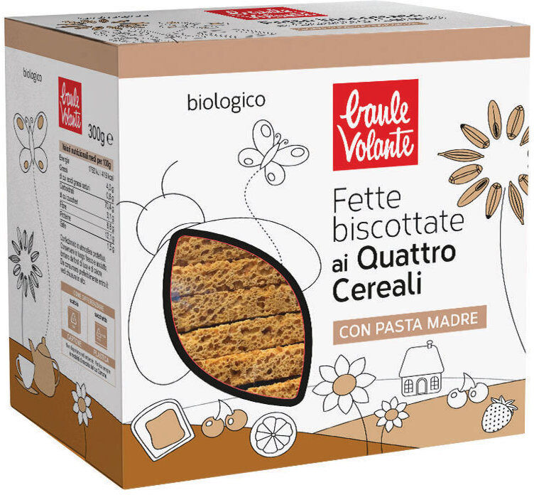 BAULE VOLANTE Fette Biscottate Ai Quattro Cereali 300 Grammi