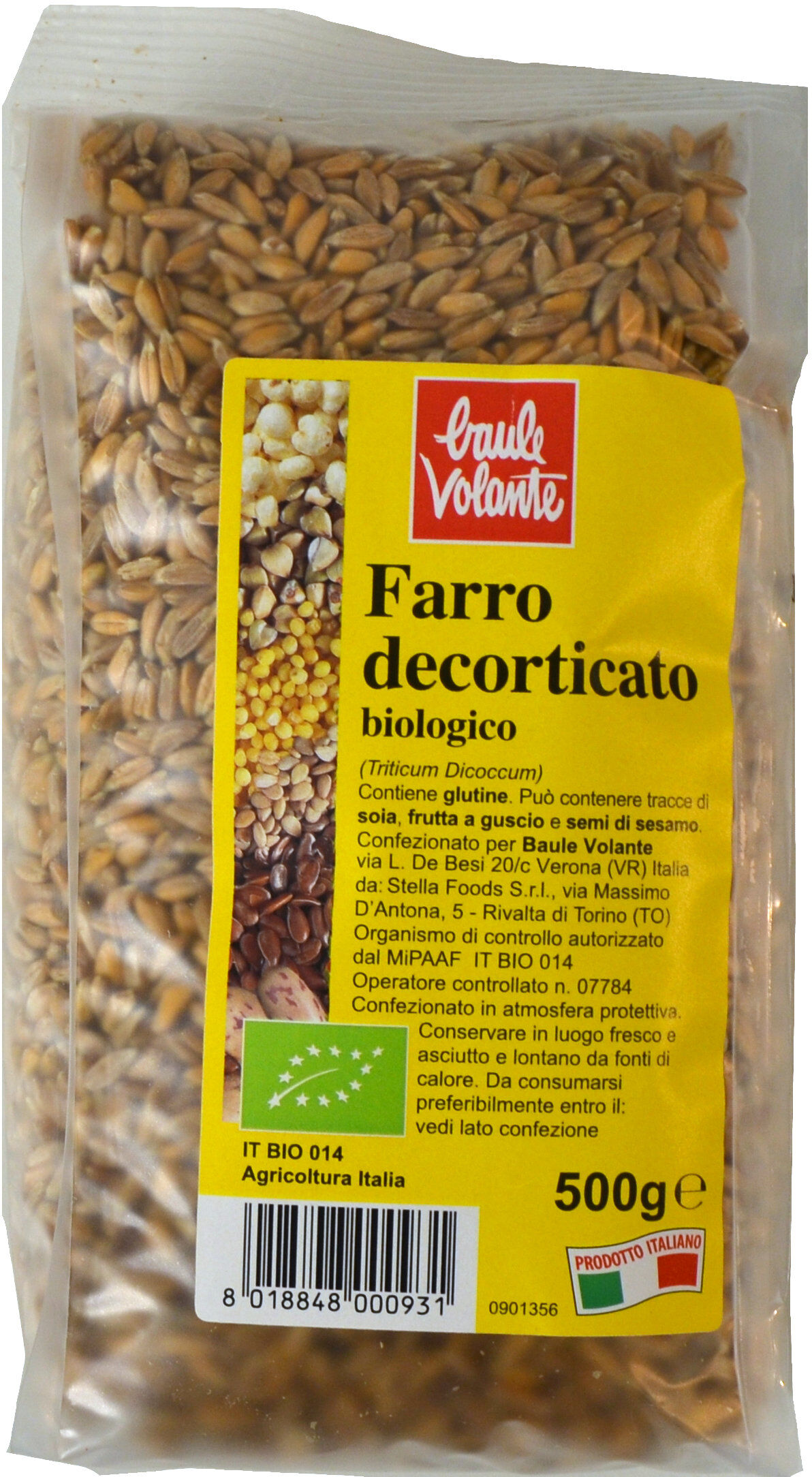 BAULE VOLANTE Farro Decorticato Biologico 500 Grammi