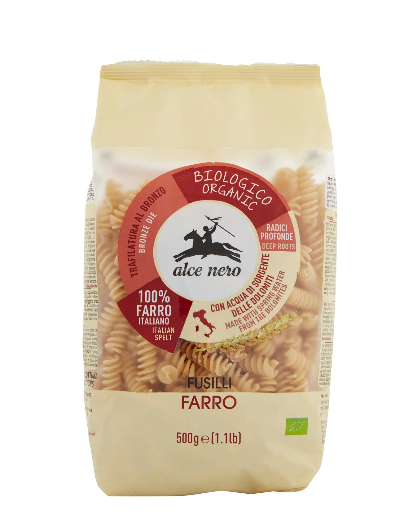 ALCE NERO Fusilli Di Farro 500 Grammi