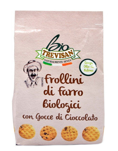 TREVISAN Frollini Di Farro Biologici Con Gocce Di Cioccolato 250 Grammi