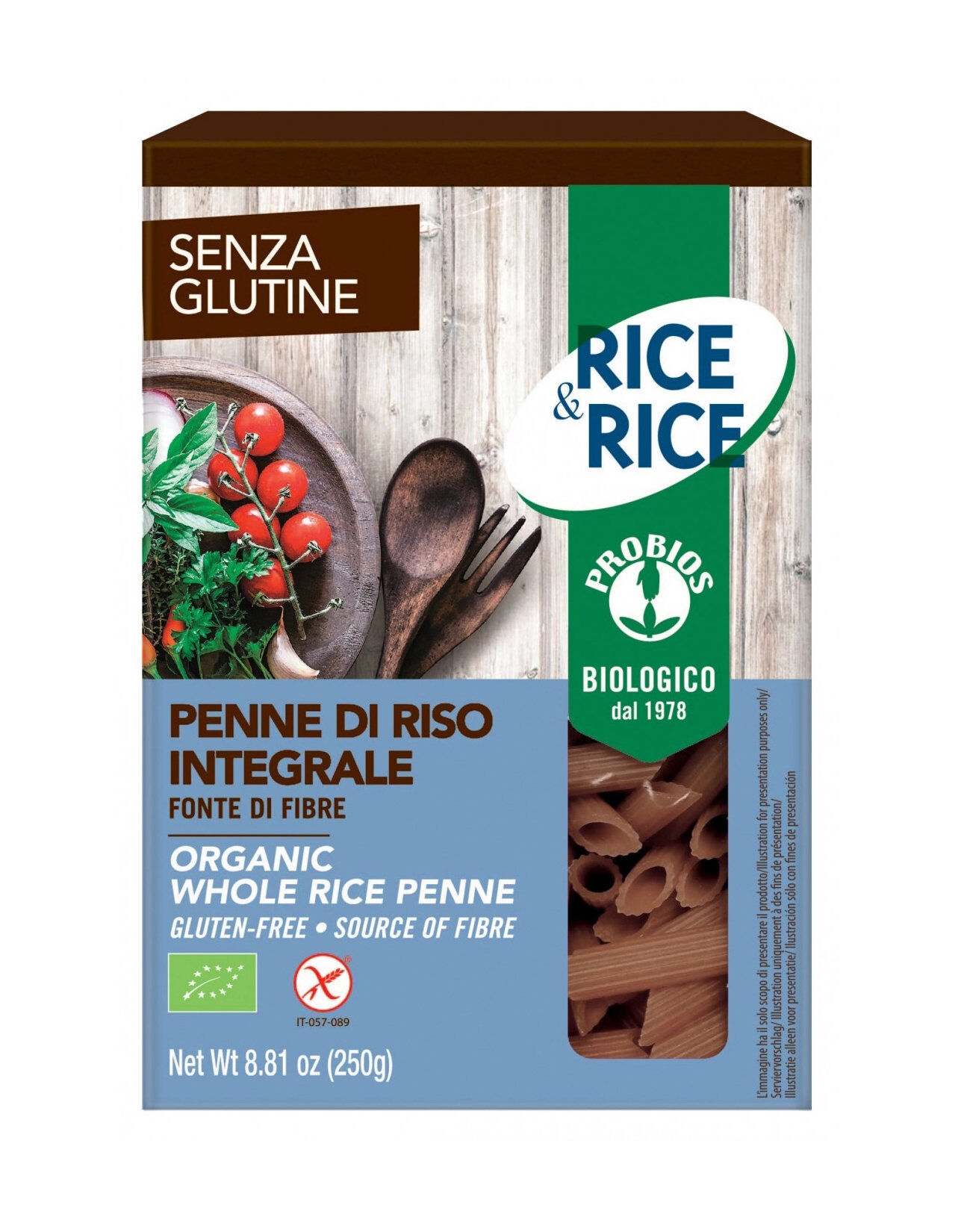 PROBIOS Rice & Rice - Penne Di Riso Integrale Senza Glutine 250 Grammi