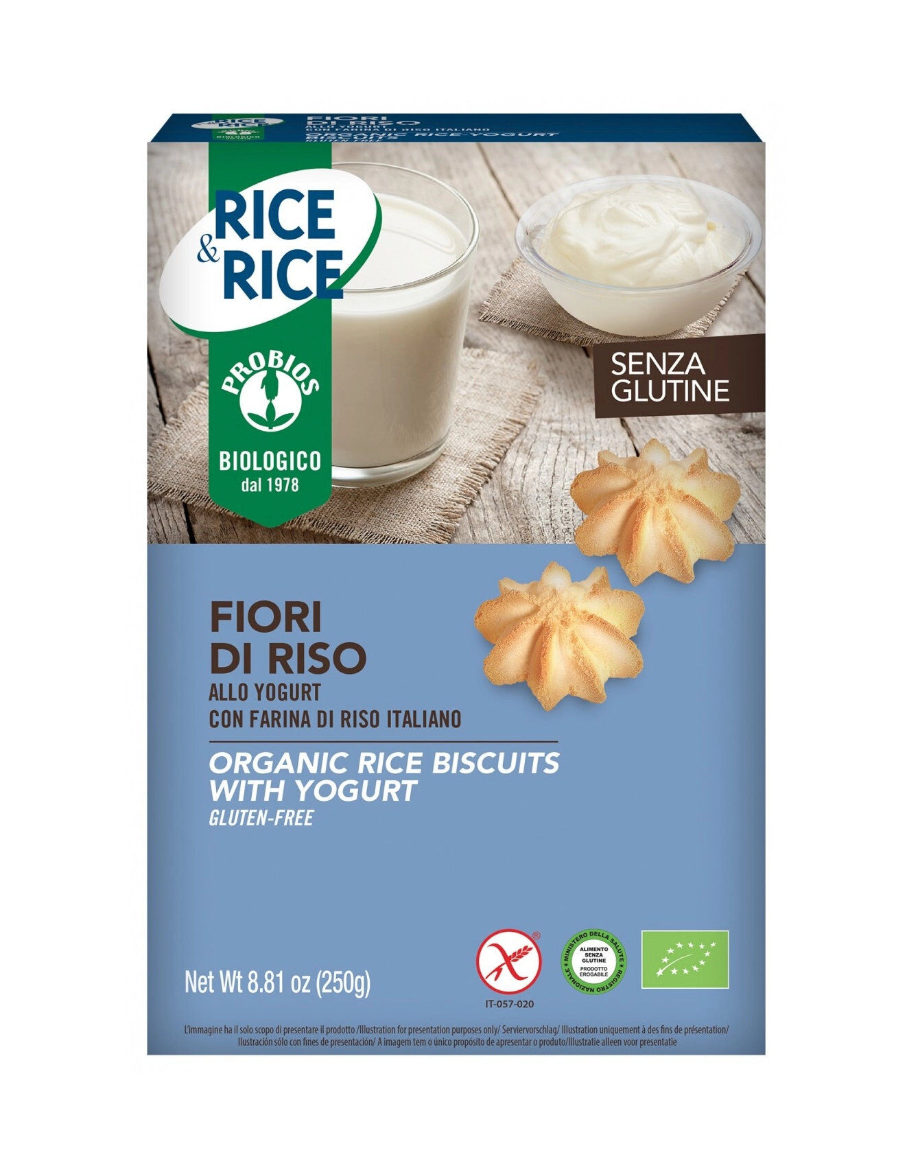 PROBIOS Rice & Rice - Fior Di Riso Allo Yogurt 250 Grammi