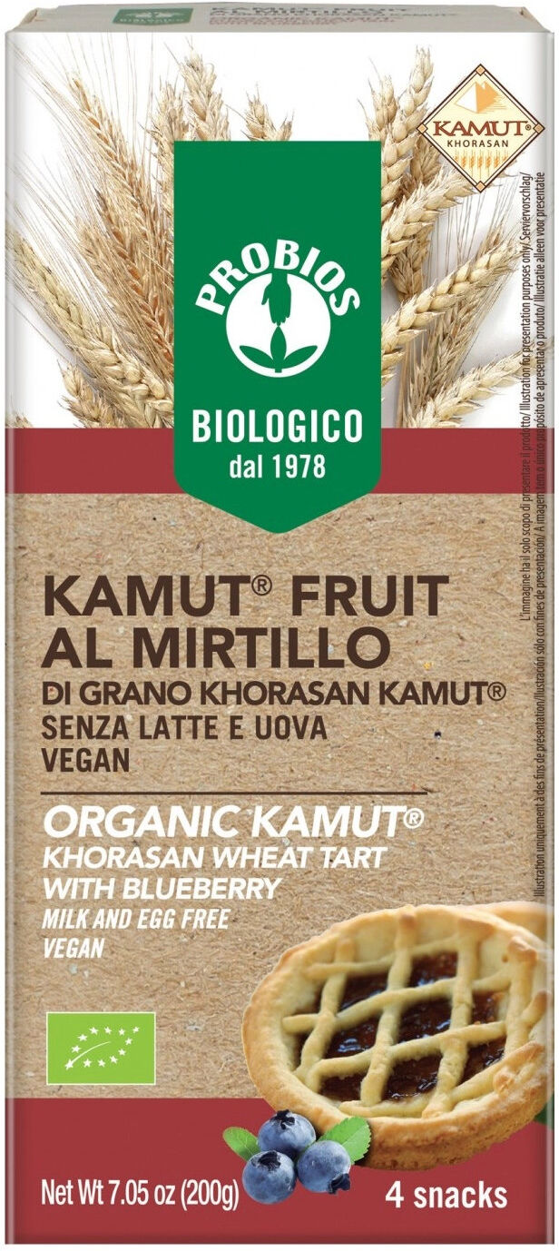 PROBIOS Top Grain - Kamut Fruit Al Mirtillo 4 Snack Da 55 Grammi