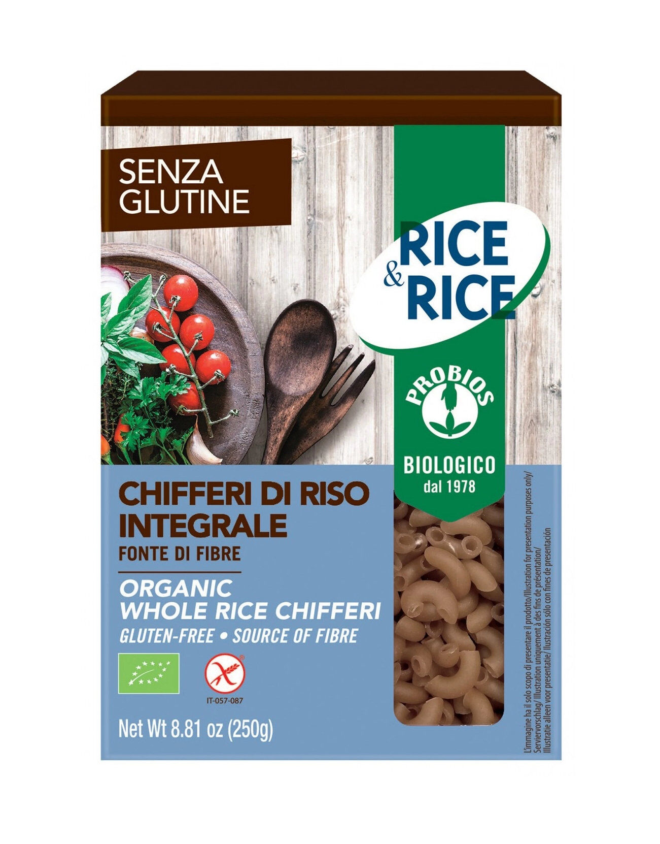 PROBIOS Rice & Rice - Chifferi Specialità Di Riso Integrale 250 Grammi
