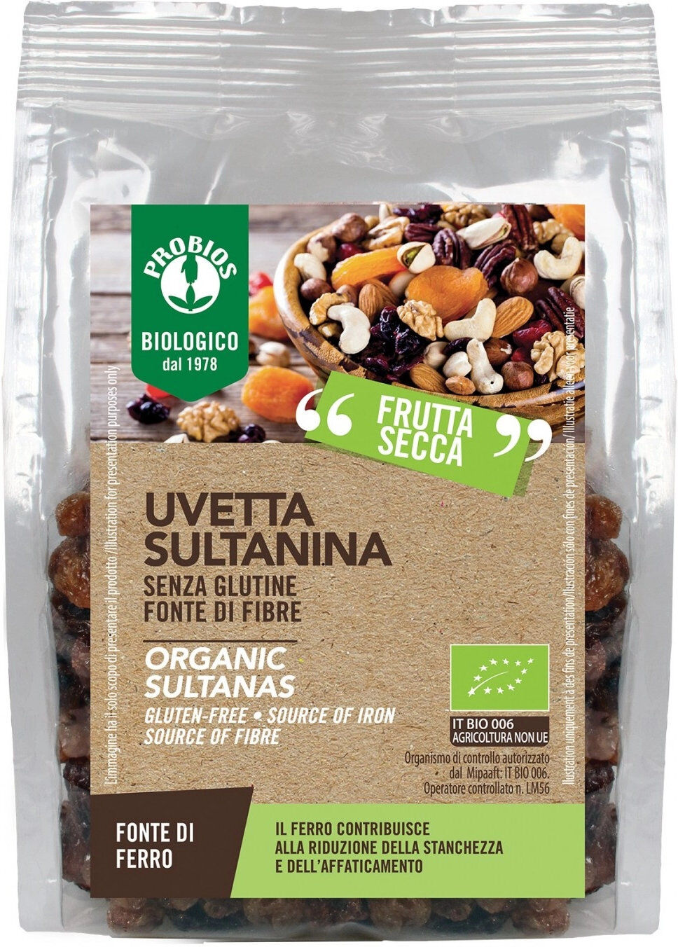 PROBIOS Uvetta Sultanina Bio Organic 250 Grammi