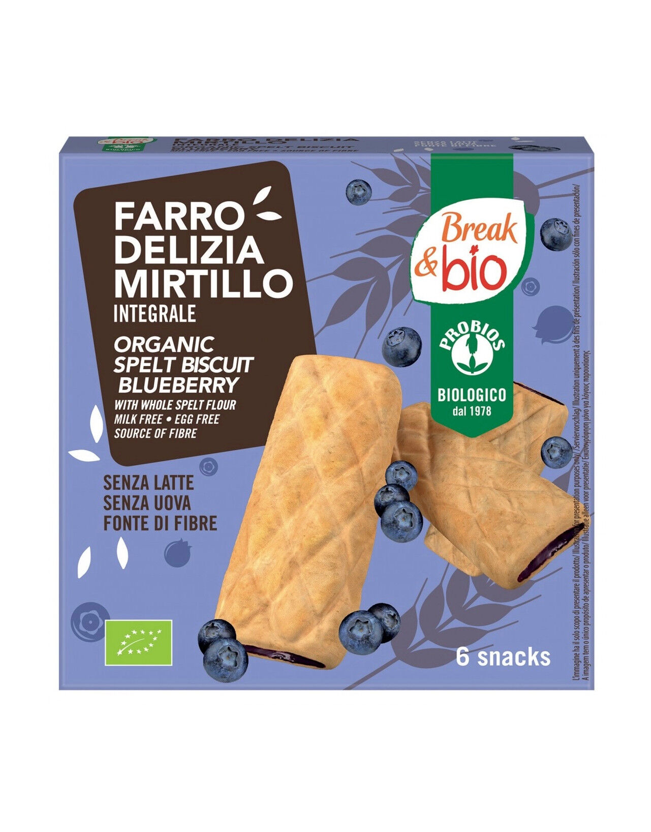 PROBIOS Break & Bio - Farro Delizia Al Mirtillo 6 Snack Da 30 Grammi