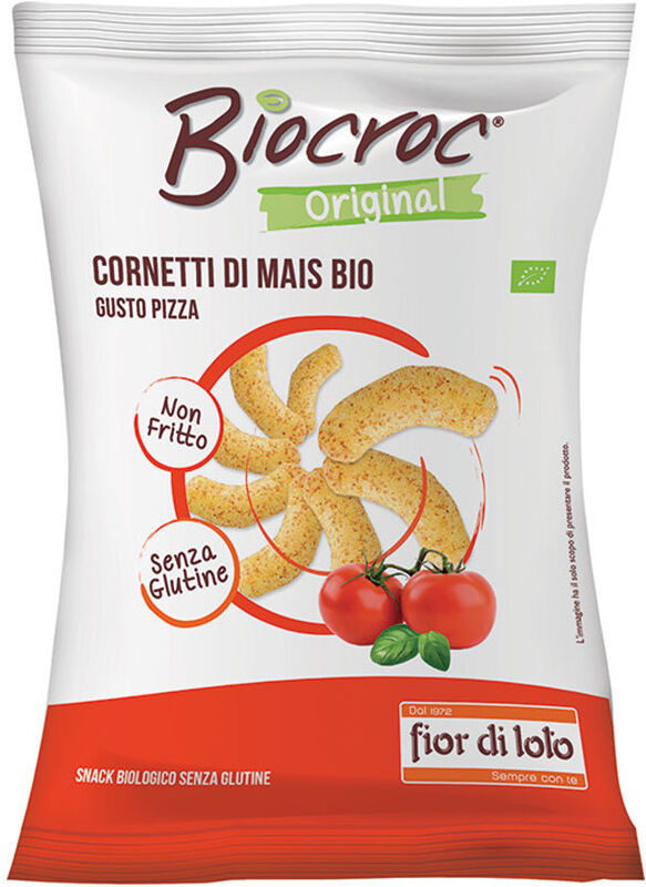 FIOR DI LOTO Biocroc - Cornetti Di Mais Bio Gusto Pizza 50 Grammi