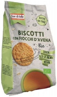 FIOR DI LOTO Biscotti Con Fiocchi D'Avena Bio 350 Grammi