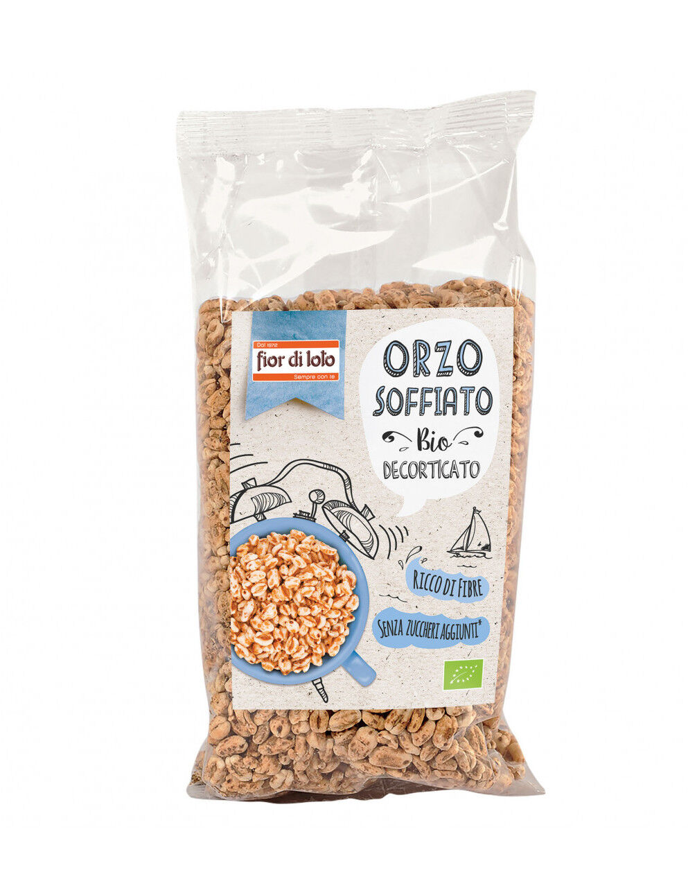 FIOR DI LOTO Orzo Decorticato Soffiato Biologico 125 Grammi