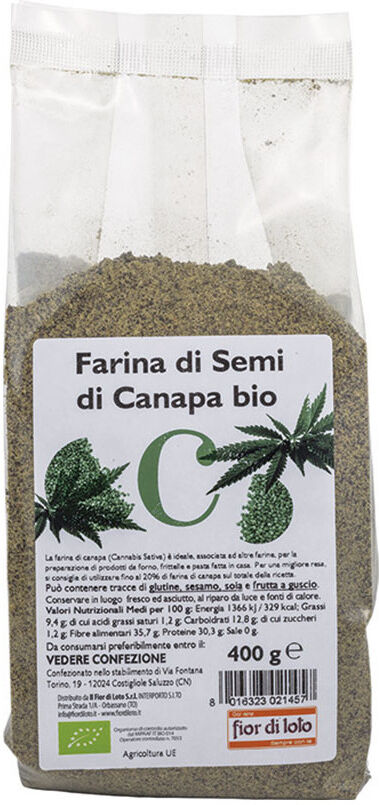 FIOR DI LOTO Farina Di Semi Di Canapa Bio 400 Grammi