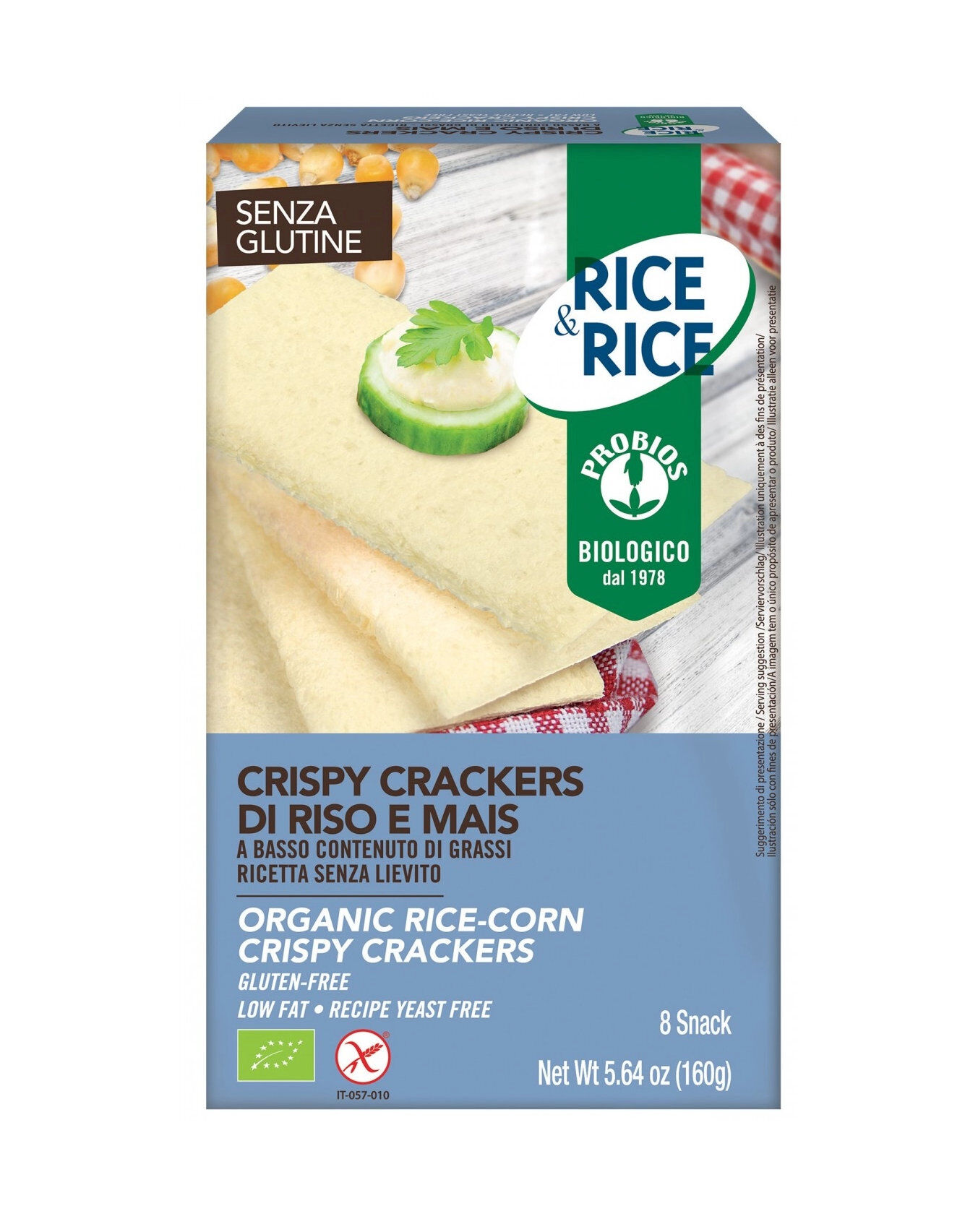 PROBIOS Rice & Rice - Crispy Crackers Di Riso E Mais 8 Porzioni Da 20 Grammi