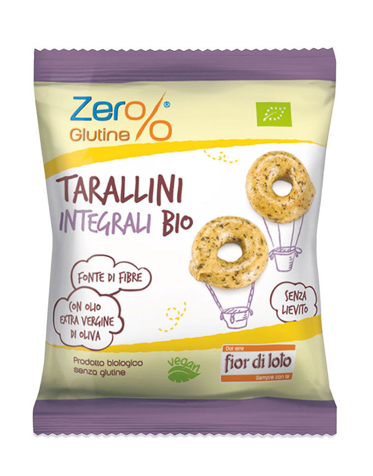 FIOR DI LOTO Zero% Glutine - Tarallini Integrali Bio 30 Grammi