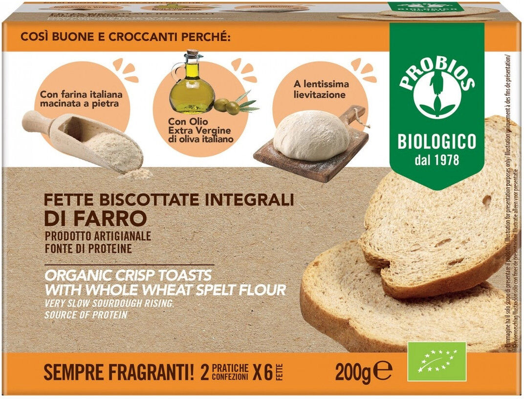 PROBIOS Fette Biscottate Integrali Di Farro 200 Grammi