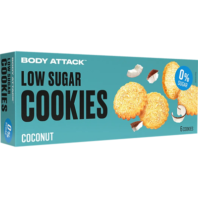 BODY ATTACK Low Sugar Cookies Coconut 6 Biscotti Da 17 Grammi BODY ATTACK Low Sugar Cookies Coconut 6 Biscotti Da 17 Grammi