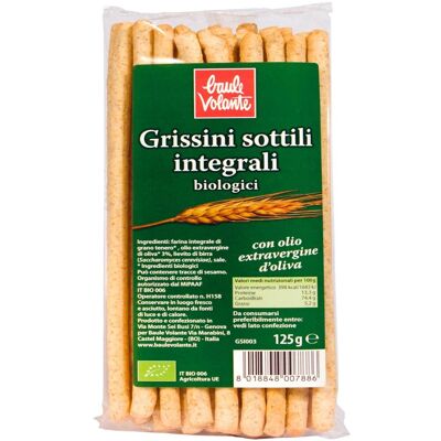 BAULE VOLANTE Grissini Sottili Integrali 125 Grammi BAULE VOLANTE Grissini Sottili Integrali 125 Grammi