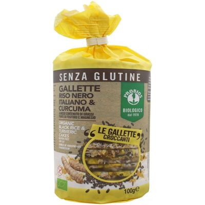 Gallette di riso nero e curcuma Probios - Senza glutine - 100g Gallette di riso nero e curcuma Probios - Senza glutine - 100g