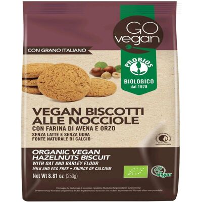 PROBIOS Go Vegan! - Vegan Biscotti Alle Nocciole Con Farina Di Avena E Orzo 250 Grammi PROBIOS Go Vegan! - Vegan Biscotti Alle Nocciole Con Farina Di Avena E Orzo 250 Grammi