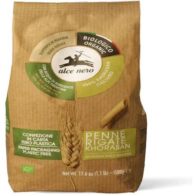 ALCE NERO Penne Rigate Khorasan 500 Grammi ALCE NERO Penne Rigate Khorasan 500 Grammi