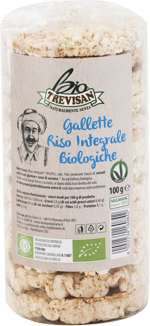 TREVISAN Gallette Di Riso Integrale Biologiche 100 Grammi