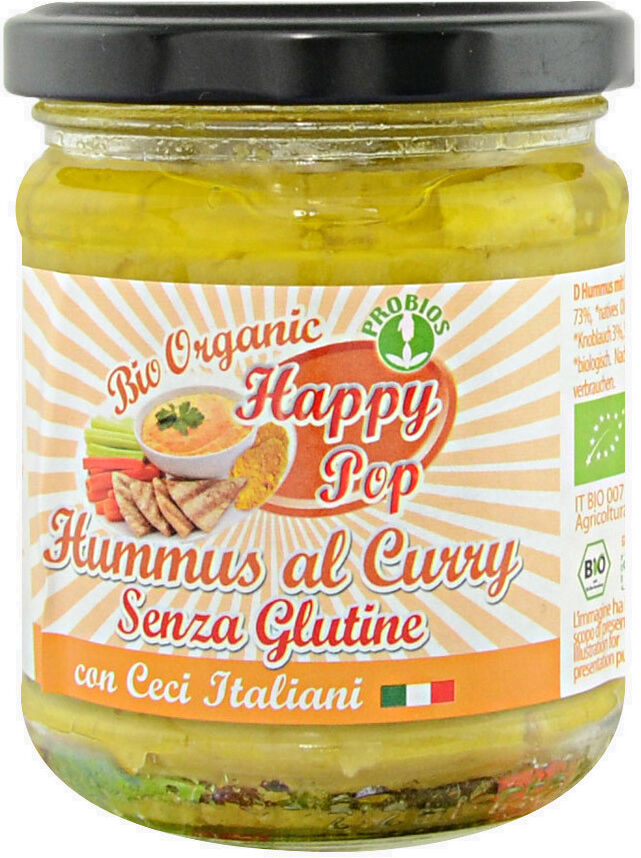 PROBIOS Happy Pop Hummus Al Curry Senza Glutine 180 Grammi