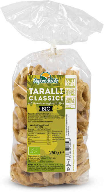 SAPORE DI SOLE Taralli Classici All'Olio Extravergine Di Oliva 250 Grammi