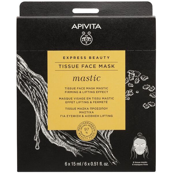 apivita express beauty - tissue face mask mastic 15 ml