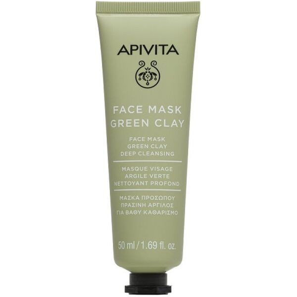 apivita face mask with green clay maschera viso detersione profonda 50ml