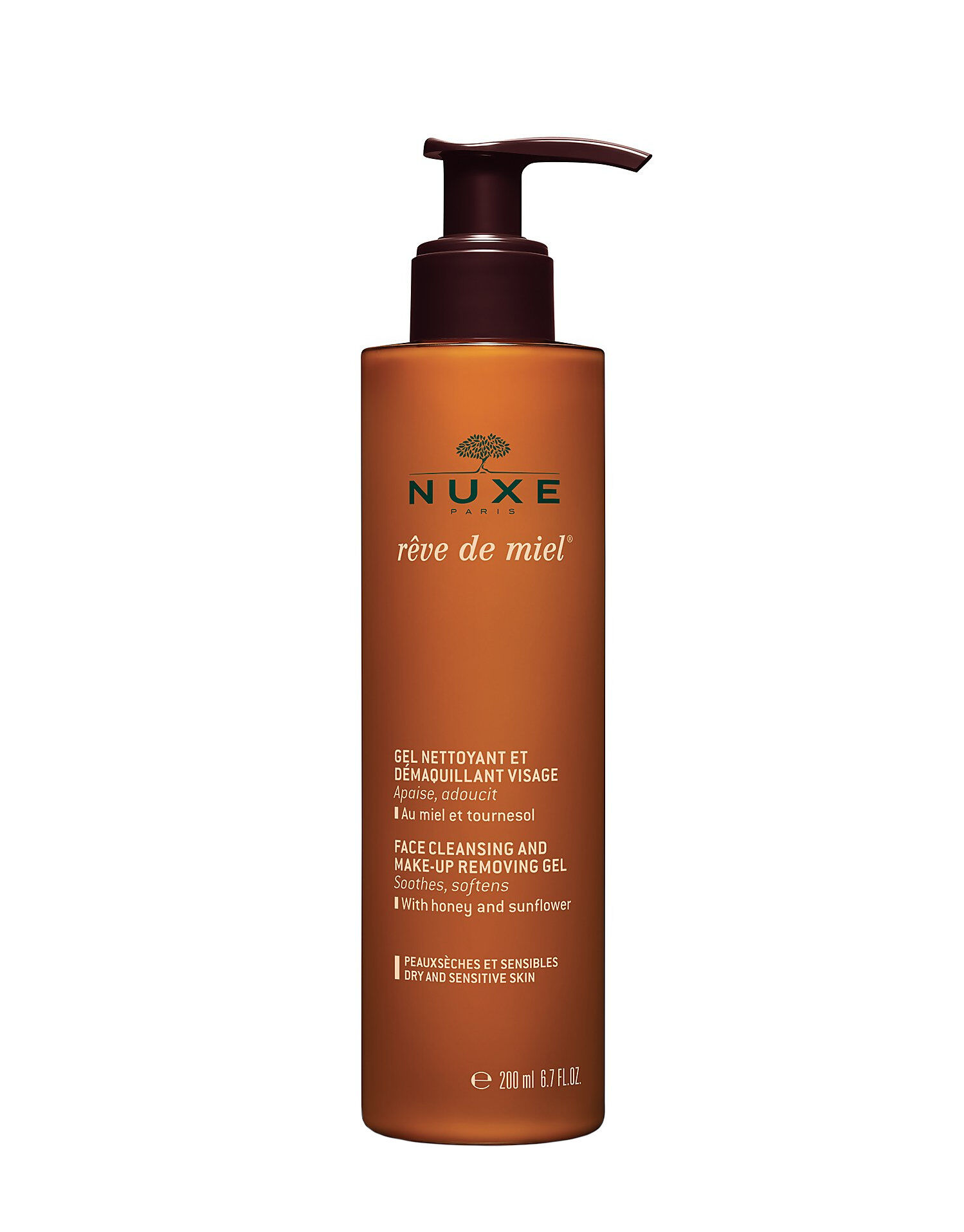 nuxe rêve de miel - gel detergente struccante viso 200ml