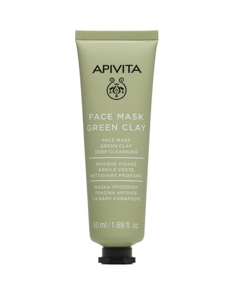 apivita face mask with green clay maschera viso detersione profonda 50ml