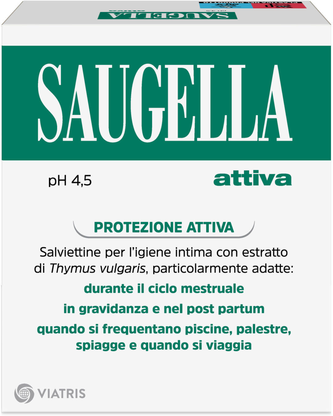 saugella ph 4,5 attiva salviettine intime detergenti 10 salviettine