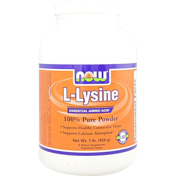 now foods l-lysine pure powder 454 grammi