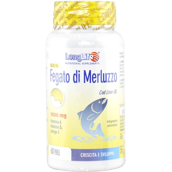 long life olio di fegato di merluzzo 1000mg 60 perle