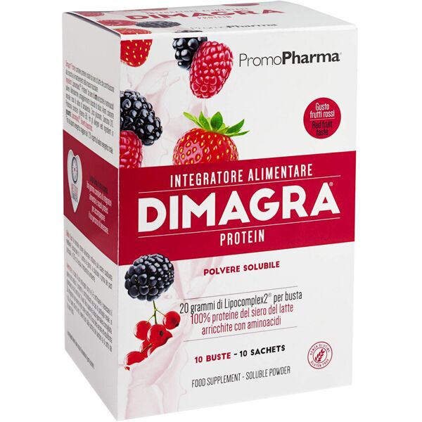 promopharma dimagra protein 10 buste da 22 grammi frutti rossi