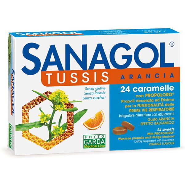 phyto garda sanagol - tussis arancia 24 caramelle arancia